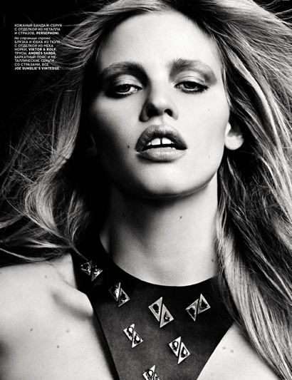 Lara Stone by Hedi Slimane for Vogue Russia