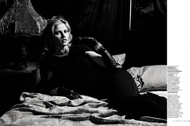 Lara Stone by Hedi Slimane for Vogue Russia