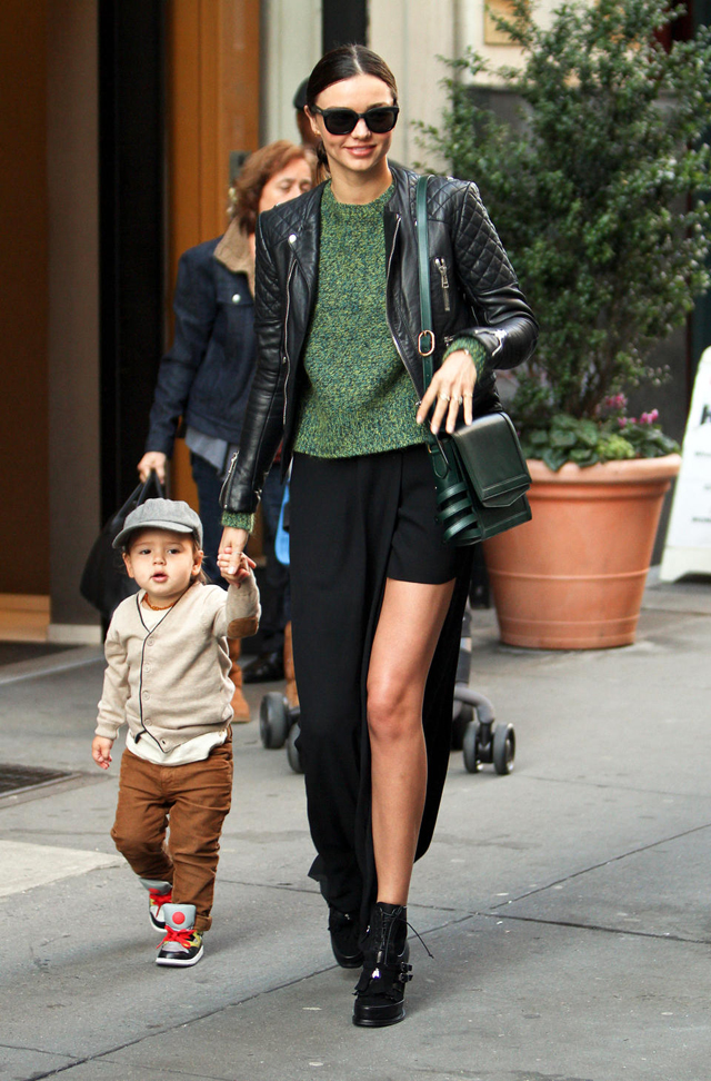 Miranda Kerr & Son Flynn Bloom Leave Their NYC Apartment