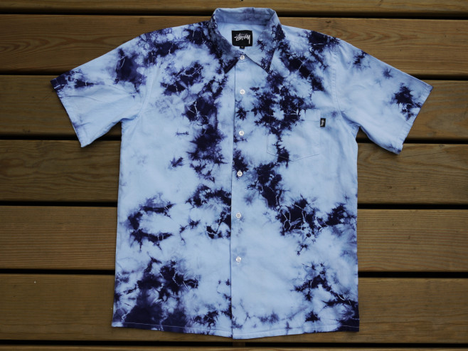 Tie dye button up shirt_Blue_NTD 2780