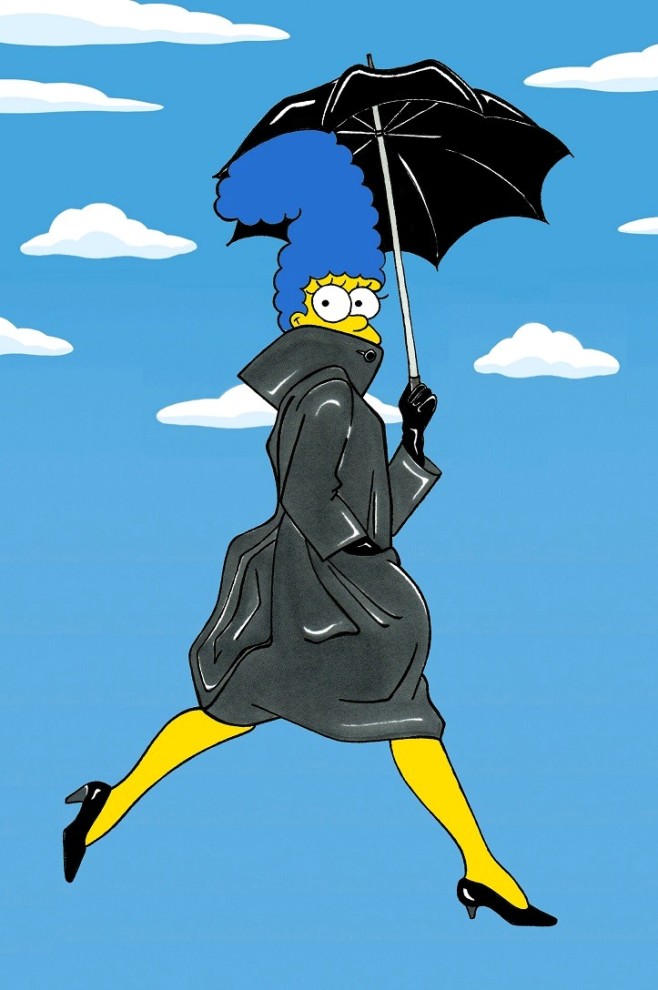 Marge Simpson Avedon Campaign Art Cartoon Illustration Satire Sketch Fashion Luxury Style Iconic Shot Dresses all the time The simspsons  Humor Chic by aleXsandro Palombo