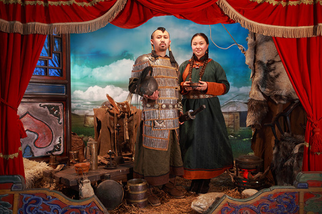 A couple in historical dress