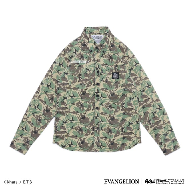 Filter017 x Evangelion -  EVA Camo Shirt 新世紀福音戰士迷彩襯衫