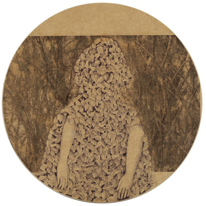 一票人票畫空間_林乙婷_在風景之外_原子筆、木板_60x60cm_2014