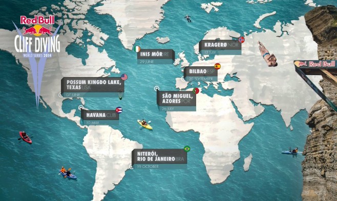 Red Bull Cliff Diving World Series 2014_Calendar_Map