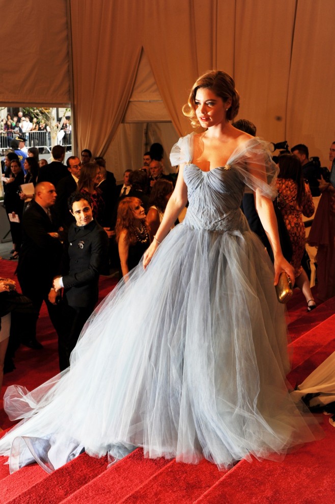 Doutzen Kroes attends the Metropolitan Museum of Art's 2010 Costume Institute gala. Kroes wears Zac Posen.
