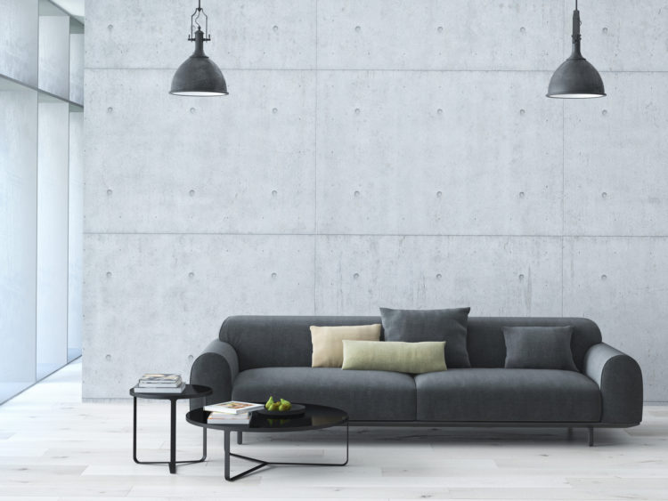 Contemporary living room loft interior. 3d rendering