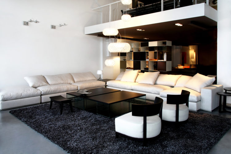 Interior shot of loft space in living room