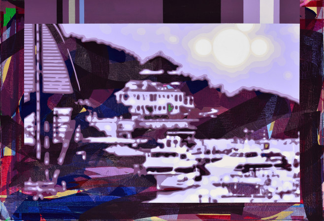 陳崑鋒, 我在中澳遺址, 壓克力, 90x130cm, 2015
