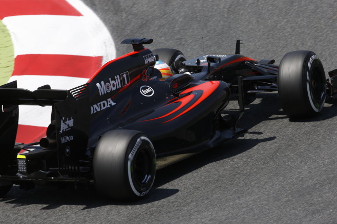 Fernando Alonso on track.