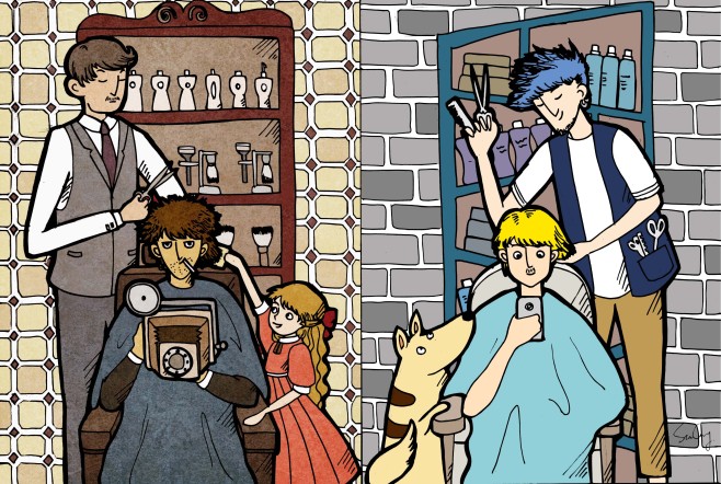 the door_haircutting