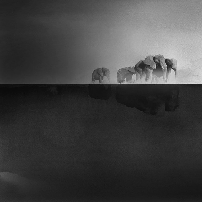 Peaceful-Black-and-White-Watercolor-Paintings-of-Children-and-Animal__880