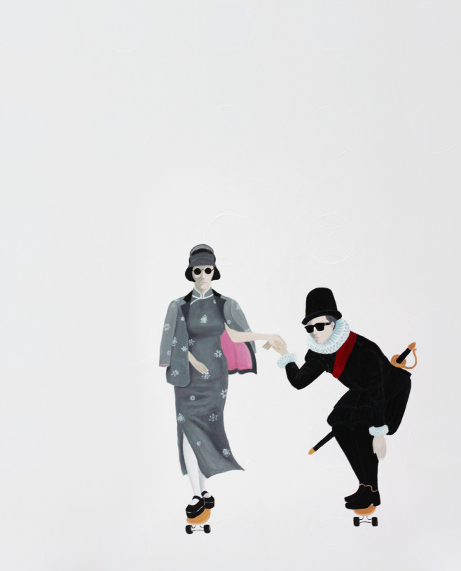 超時空文化交流 之三 100×80cm，壓克力，畫布，2014