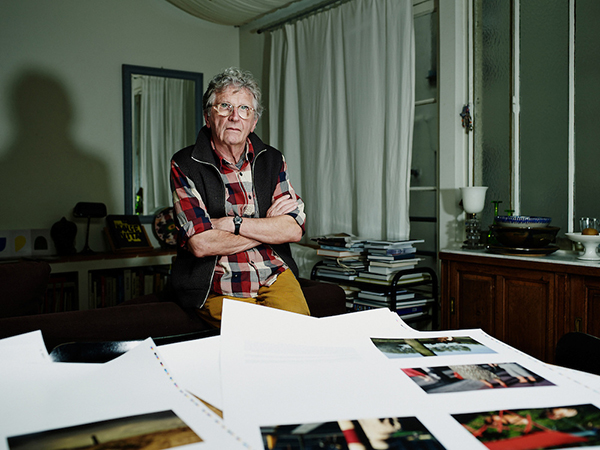 PARIS, FRANCE. NOVEMBER 23, 2012. Belgian photographer Harry Gruyaert from Magnum Photo in his home, while organizing test prints of his new photo book. Photo: Antoine Doyen