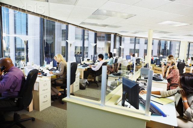 Busy office workers