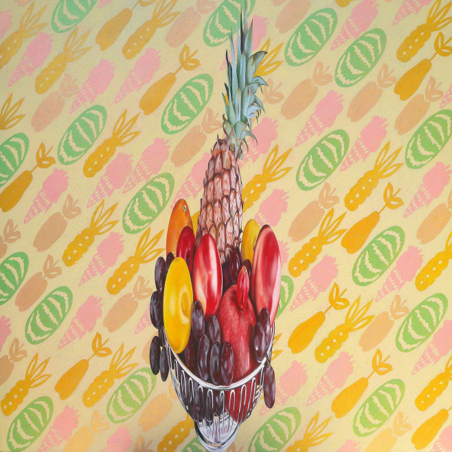 黃舜廷〈F r u i t 瘦〉 1 0 0 x 1 0 0 cm 壓克力顏料、畫布 2 0 1 4