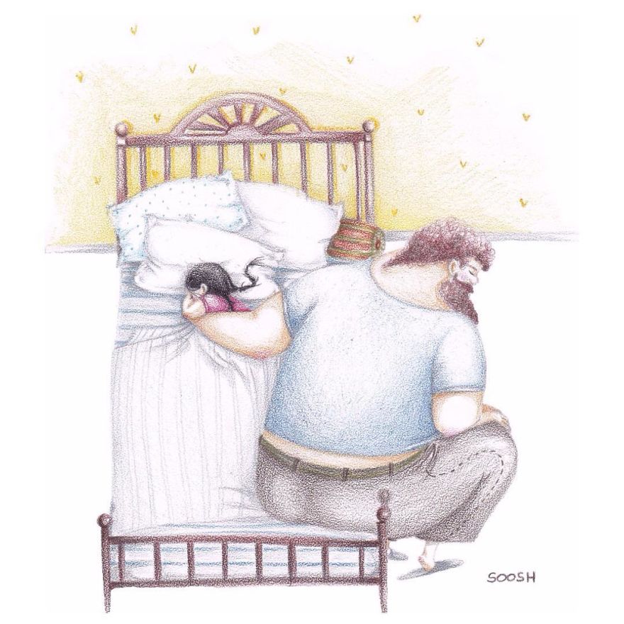 有時小公主枕著我的手臂睡著了,老騎士不想把手抽出來。那些夜晚忍著背痛,卻感到心花朵朵開