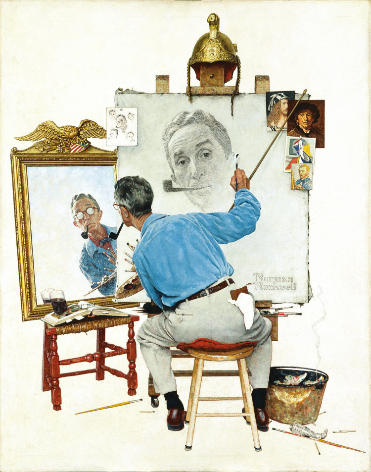 triple-self-portrait-rockwell