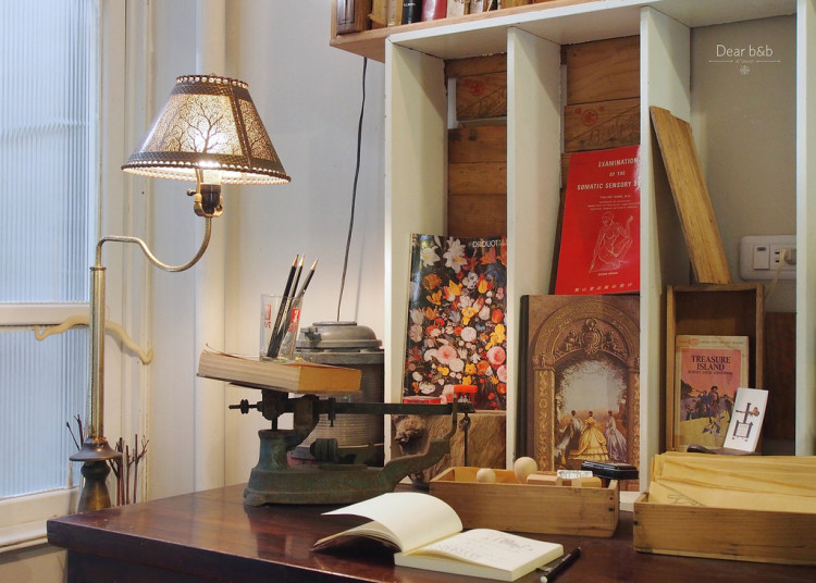 a corner of desk