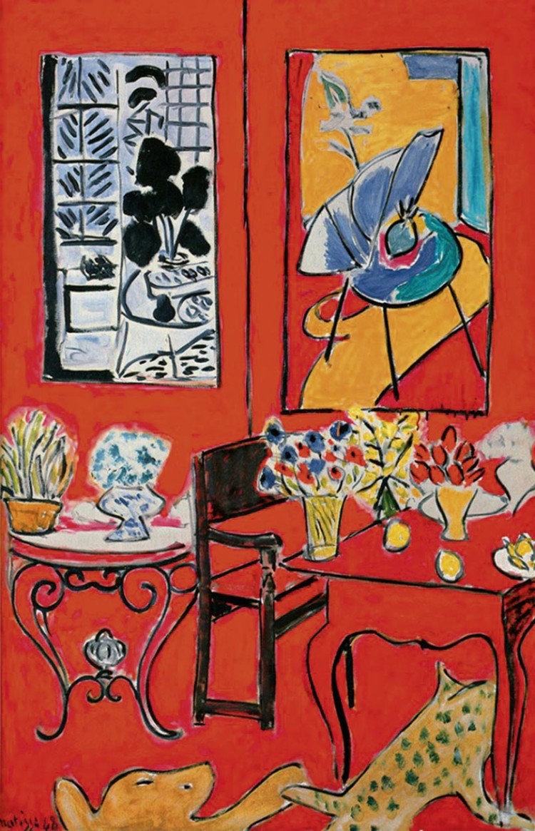 Grand intérieur rouge, 1948 而這幅《大幅紅色室內景》是這個系列作品最後、也是最精華 的畫作