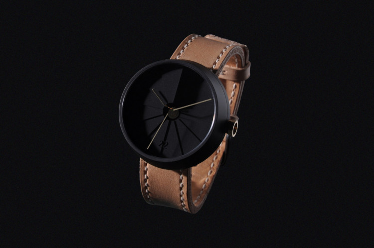 4th Dimension Watch (Black Tan Leather)