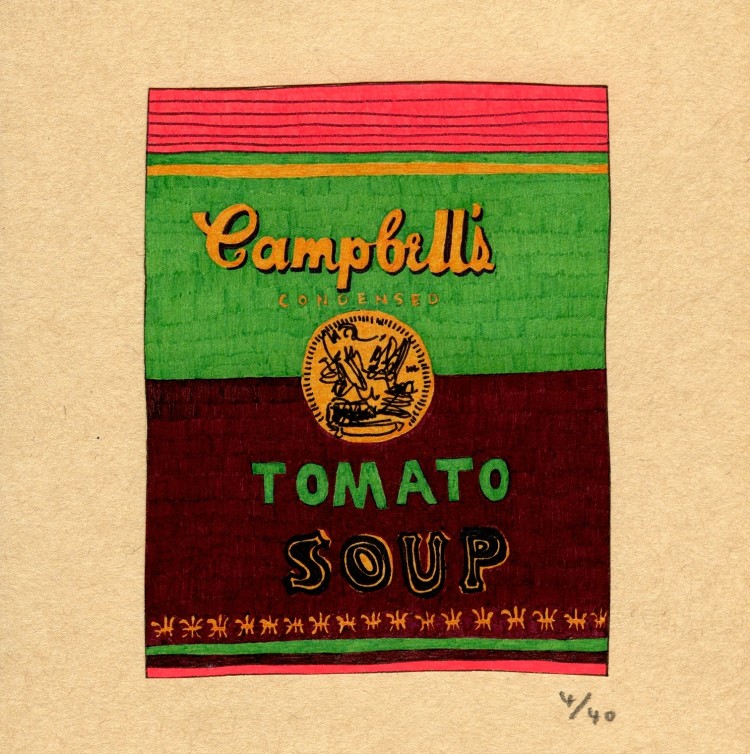 Cindy Campbell's 4_40, 2012, 18 x 13 cm, Ink on Kraft paper
