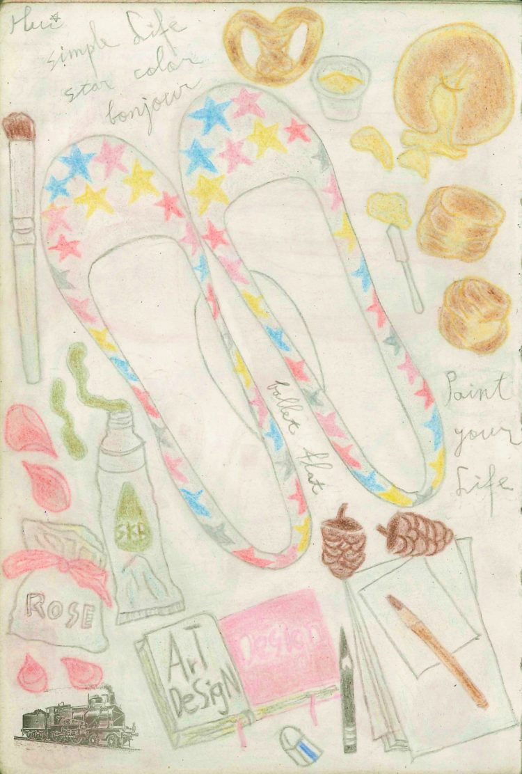 Star color ballet flats